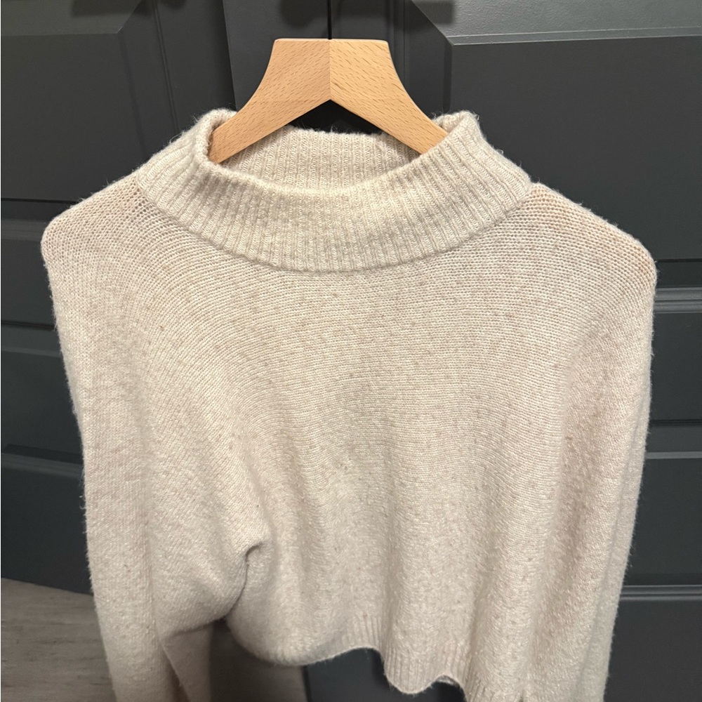 Lush Soft Cream Cowl Neck Sweater